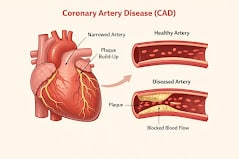 Coronary Artery Disease Plaque Buildup Diagram