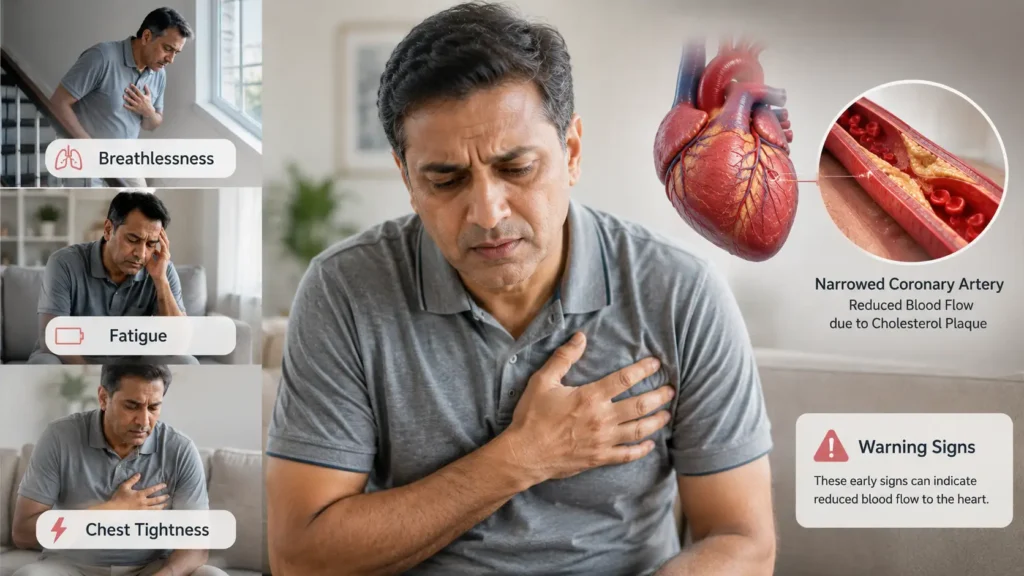 Chest tightness fatigue and breathlessness warning signs