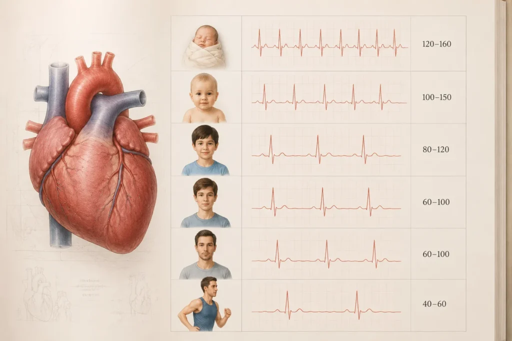 normal heart rate by age chart