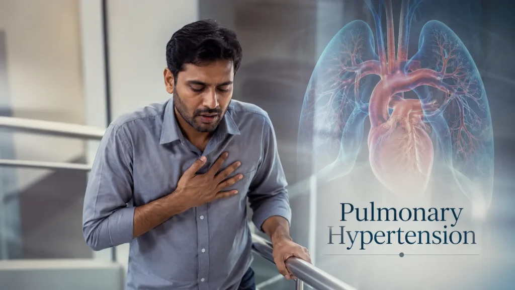 Early pulmonary hypertension in Indians causing breathlessness while climbing stairs