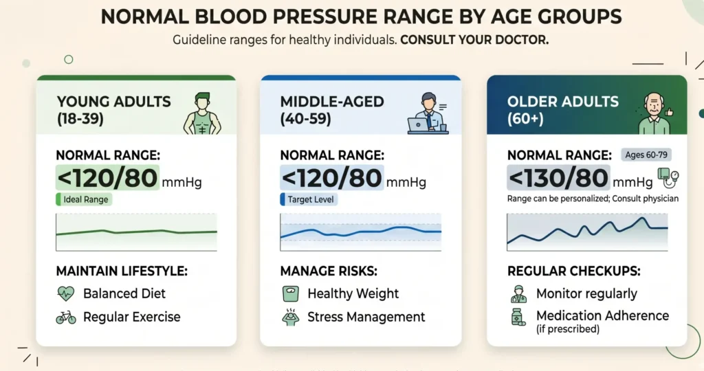 normal blood pressure range by age chart