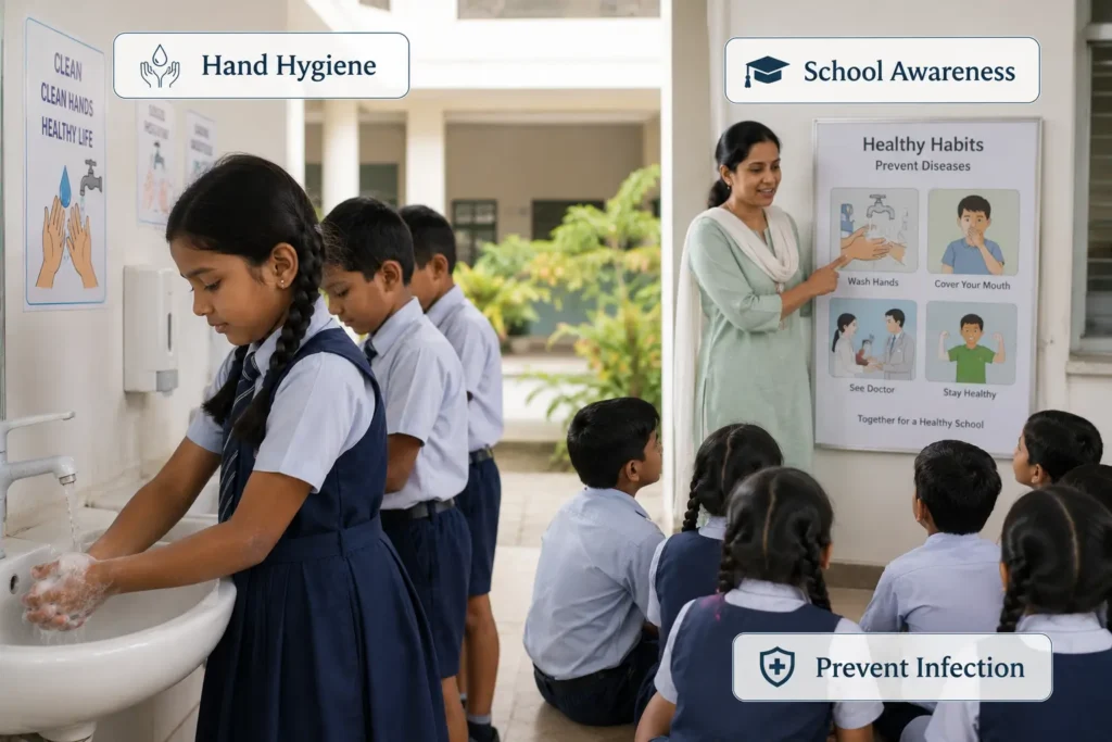 School hygiene awareness for rheumatic heart disease prevention in children