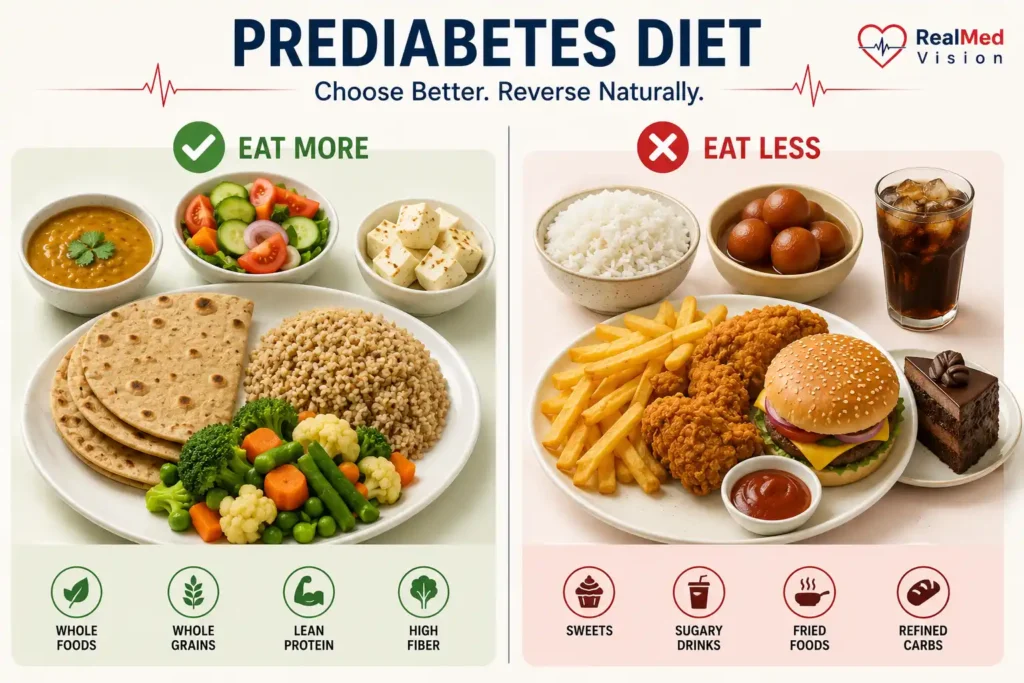 Indian diet plate to reverse prediabetes with millets, dal, and vegetables