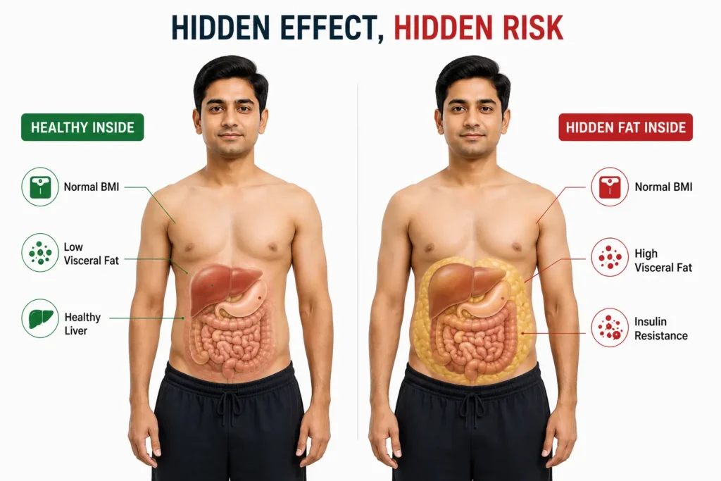 prediabetes in normal-weight indians with hidden visceral fat and insulin resistance risk