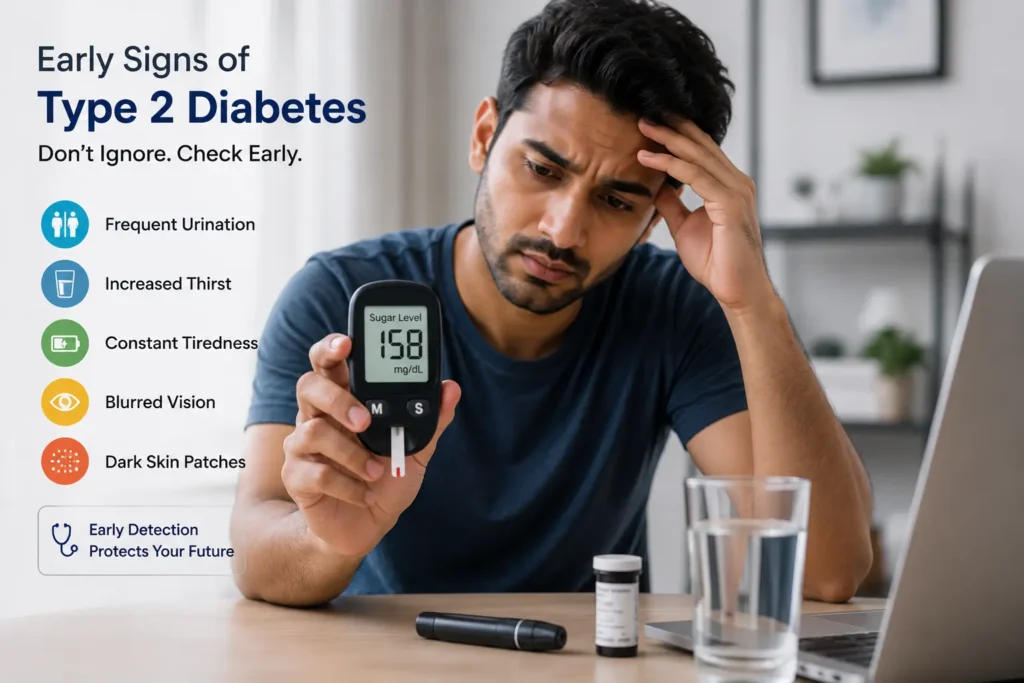 Early warning signs of type 2 diabetes in young Indians infographic