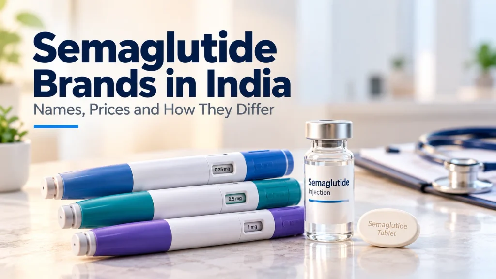 Semaglutide brands in India with injection pens and vial