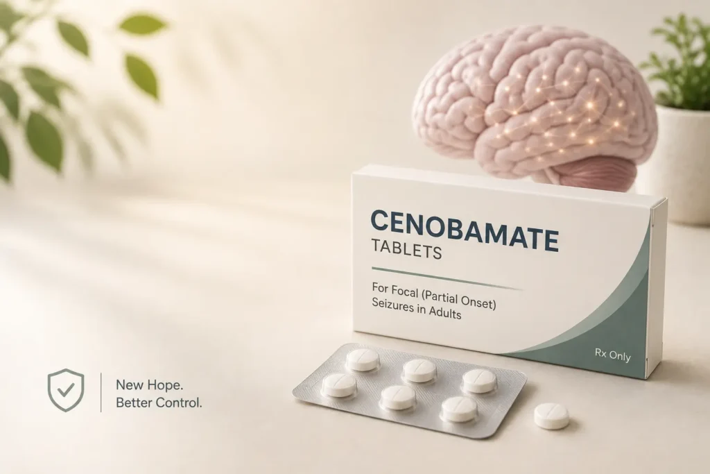 Cenobamate tablets for focal seizures in adults