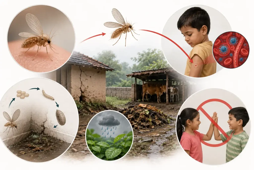 How Chandipura virus spreads through sandfly bites