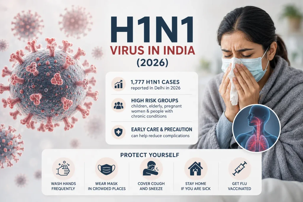H1N1 virus in India 2026 with H1N1 cases, high risk groups and flu prevention