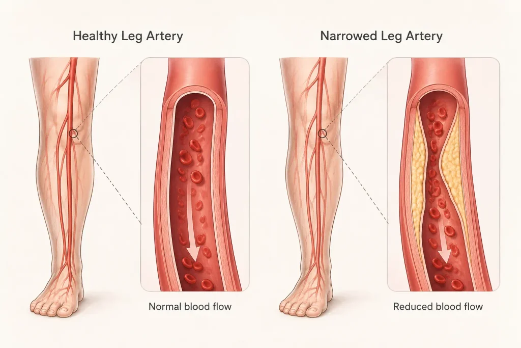 claudication narrowed healthy leg artery