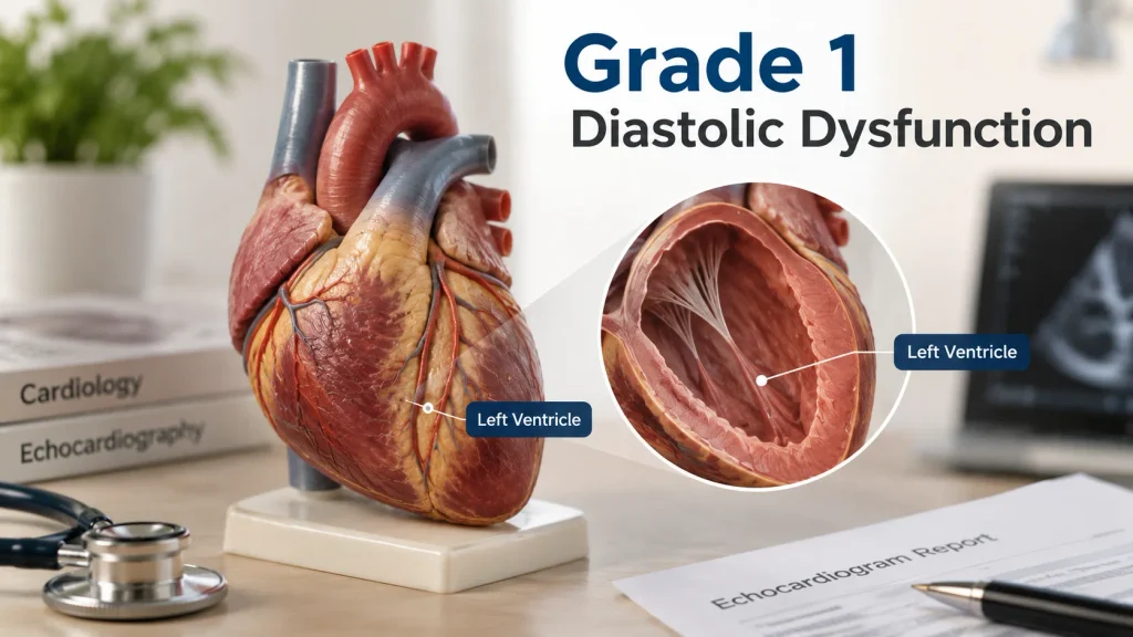 Grade 1 diastolic dysfunction on an echocardiogram report