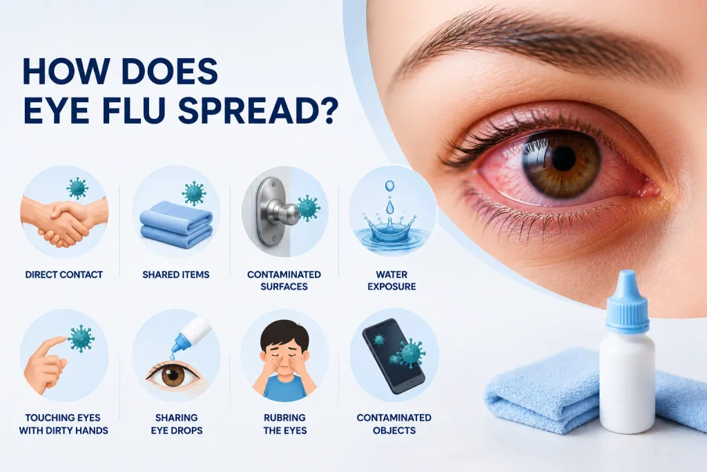 how eye flu spreads