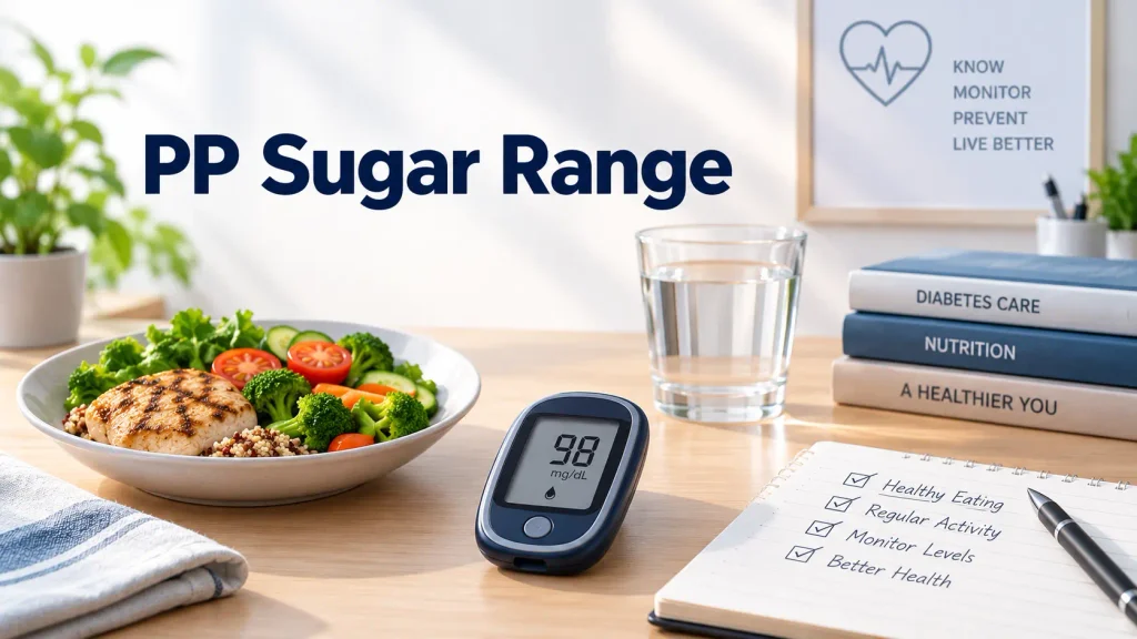 PP sugar range and normal postprandial blood sugar levels