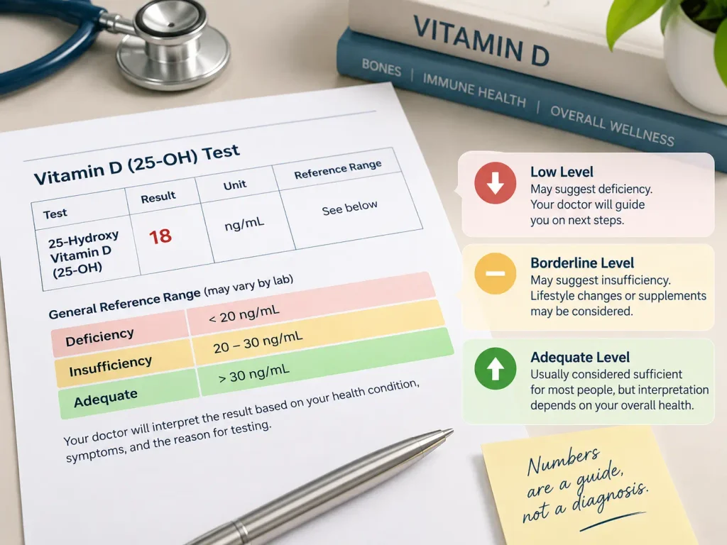 Vitamin D normal range and 25 Hydroxy Vitamin D test results