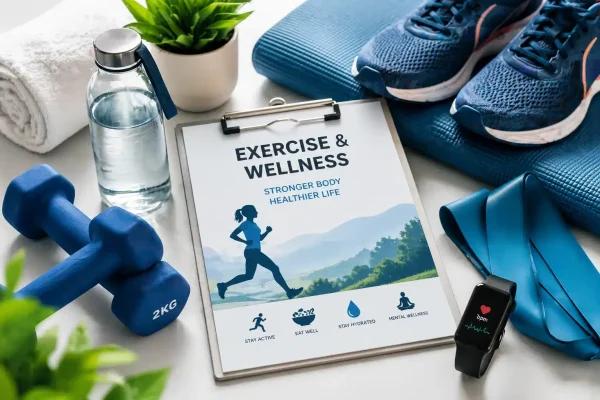 Exercise and wellness fitness tools for healthy lifestyle